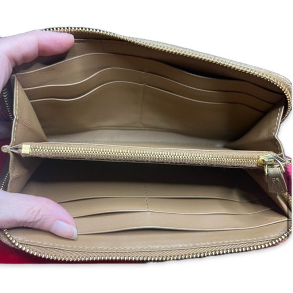 BOTTEGA VENETA Intrecciato Brown Pink Leather Round Zip wallet - Picture 5 of 14